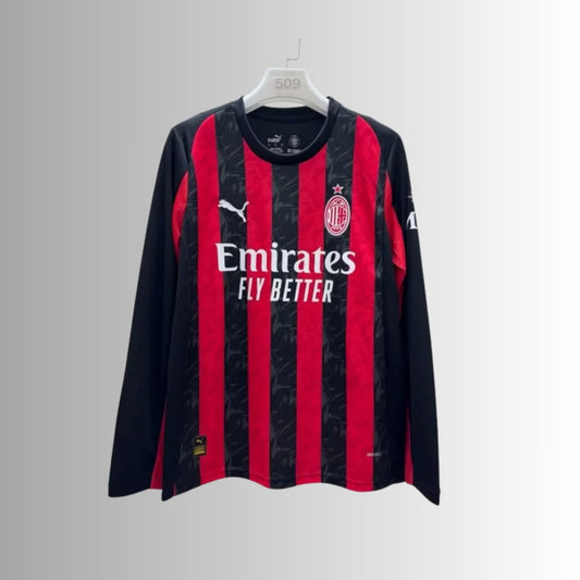 25-26 AC Milan Home Jersey Long Sleeve